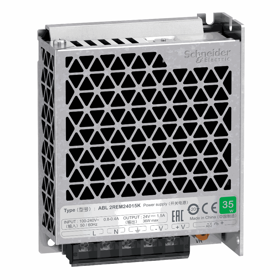 Schneider Electric - single phase power supply, 100...240V input, 24V DC output, 36W, 1,5A - ABL2REM24015K