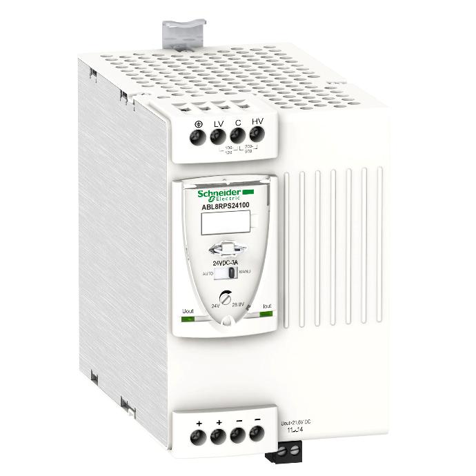 Schneider Electric - Regulated Switch Power Supply, 1 or 2-phase, 100..500V, 24V, 10 A - ABL8RPS24100