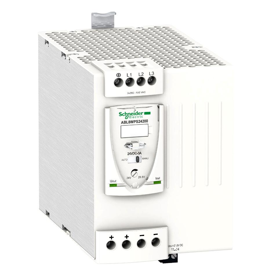 Schneider Electric - Regulated Switch Power Supply, 3-phase, 380..500V AC, 24V, 20 A - ABL8WPS24200