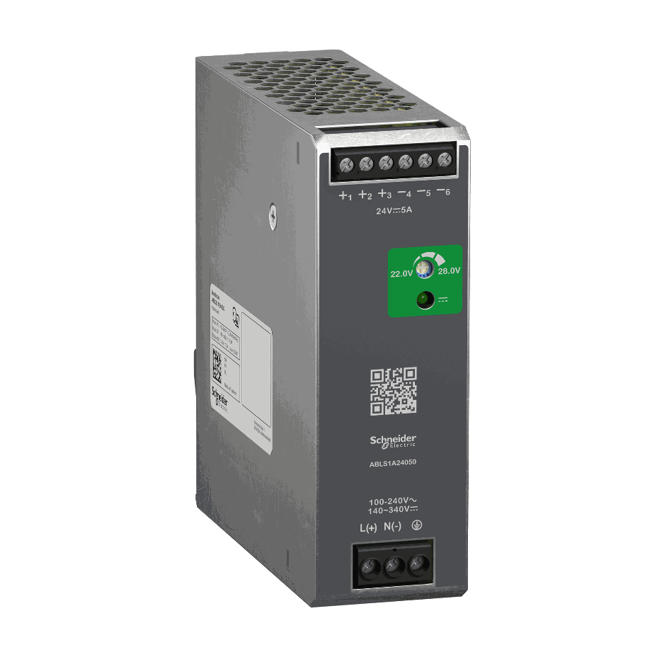 Schneider Electric - Regulated Power Supply, 100-240V AC, 24V 5 A, single phase, Optimized - ABLS1A24050