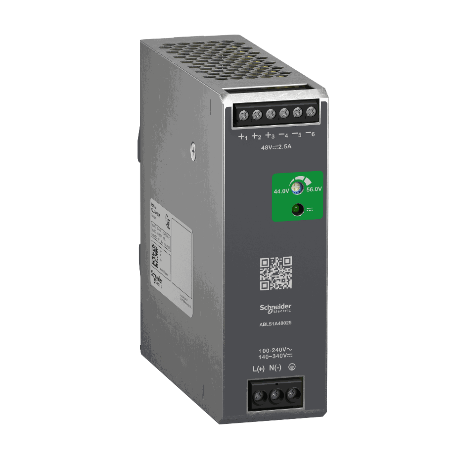 Schneider Electric - Regulated Power Supply, 100-240V AC, 48V 2.5 A, single phase, Optimized - ABLS1A48025