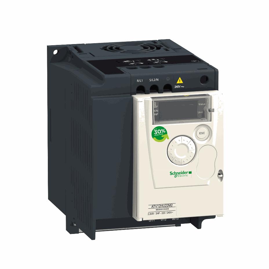 Schneider Electric - variable speed drive ATV12 - 1.5kW - 2hp - 200..240V - 1ph - with heat sink - ATV12HU15M2