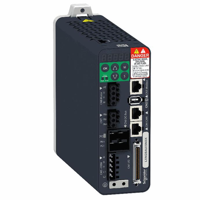 Schneider Electric - motion servo drive, Lexium 28, single and three phase 200...230 V, 1 kW - LXM28AU10M3X