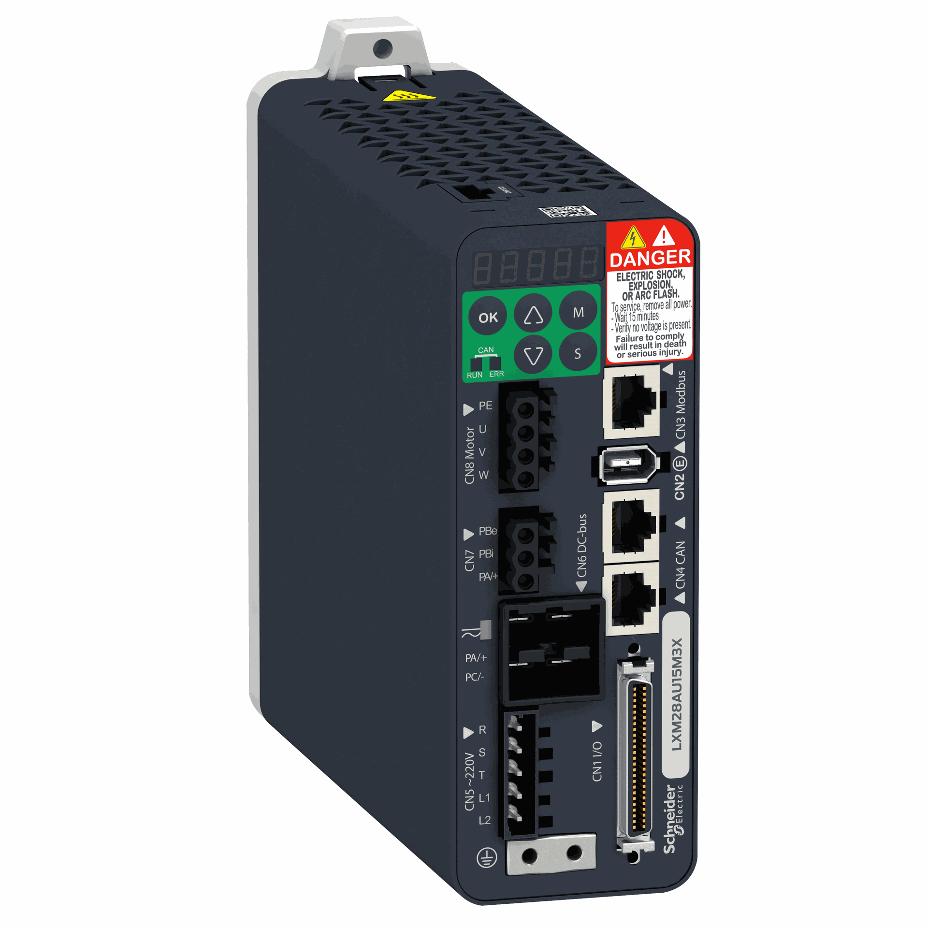 Schneider Electric - motion servo drive, Lexium 28, single and three phase 200...230 V, 1.5 kW - LXM28AU15M3X