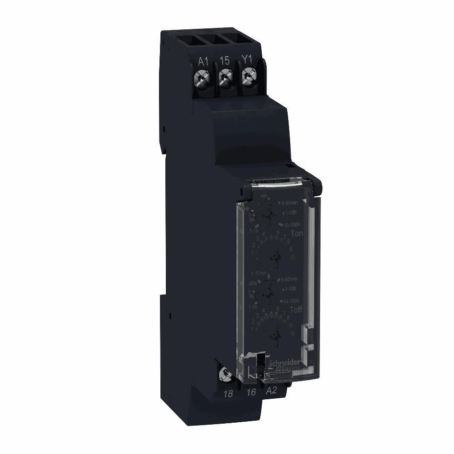 Schneider Electric - asymmetrical flashing relay - 0.1..1 s - 24..240 V AC - solid state output - RE17LLBM