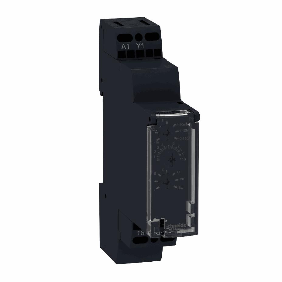 Schneider Electric - time delay relay 10 functions - 1 s..100 h - 24..240 V - solid state output - RE17LMBM