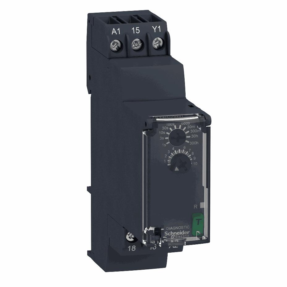 Schneider Electric - Modular timing relay, 8 A, 0.05 s…300 h, 1 CO, power on delay , 24...240 V AC/DC - RE22R1AMR