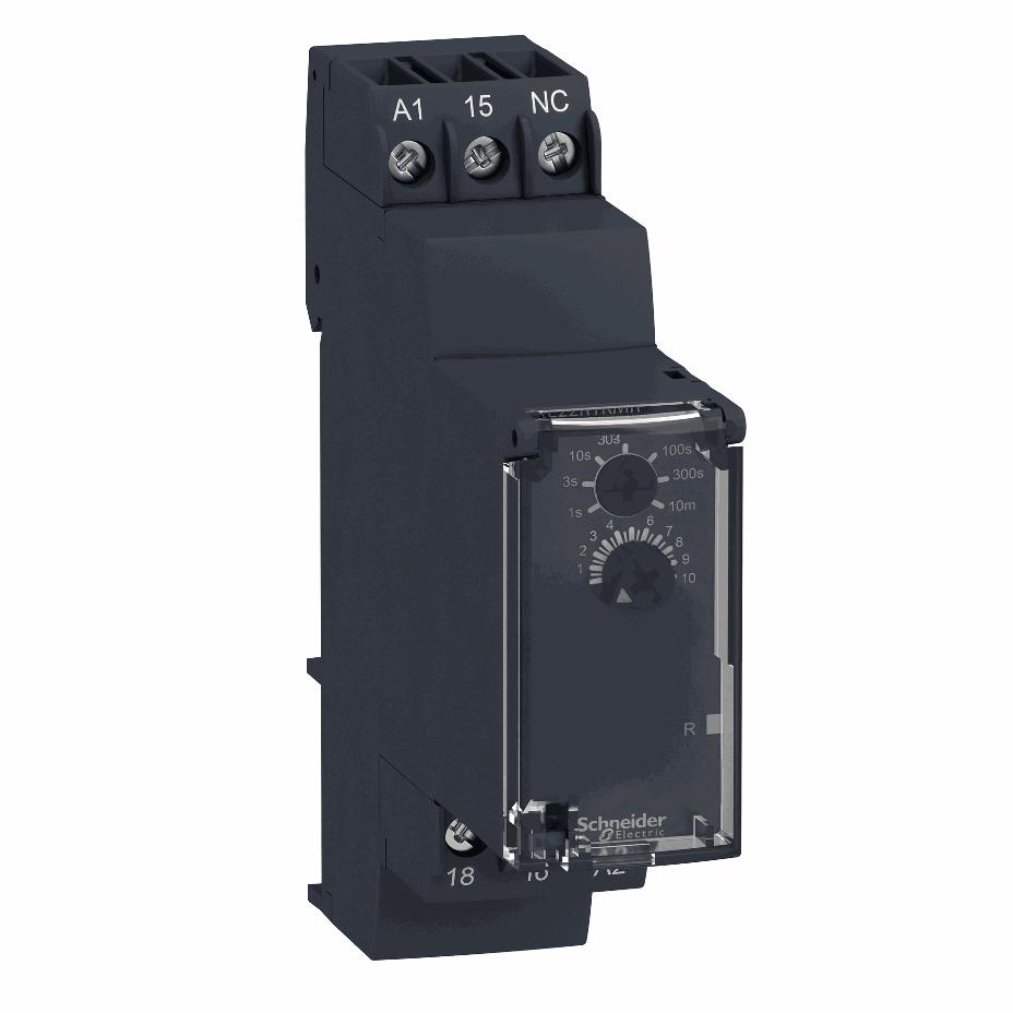 Schneider Electric - Modular timing relay, 5 A, 0.05 s…10 min, 1 CO, delay on de-energization, 24...240 V AC/DC - RE22R1KMR