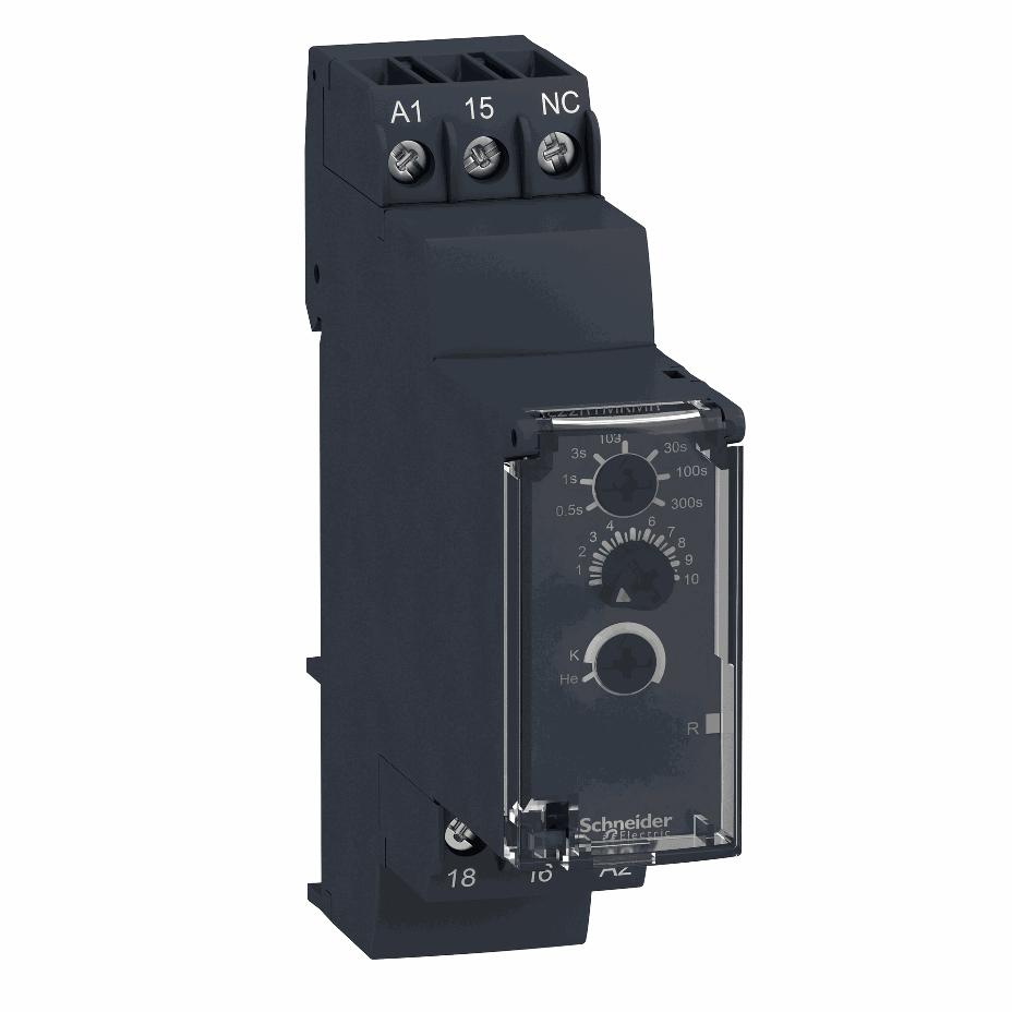 Schneider Electric - Modular timing relay, 5 A, 0.05 s…300 s, 1 CO, delay on and pulse on de-energization, 24...240 V AC/DC - RE22R1MKMR