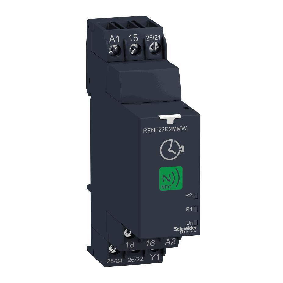 Schneider Electric - NFC Multifunction timing relay - 0.1 s..999 h - 24..240 V AC/DC - 2 CO - RENF22R2MMW