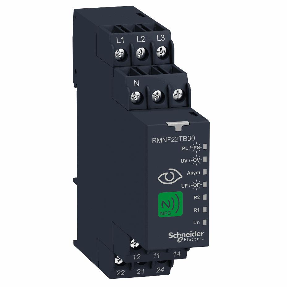 Schneider Electric - NFC 3-phase monitoring relay, 8 A, 2CO, multifunction, 208…480 V AC - RMNF22TB30