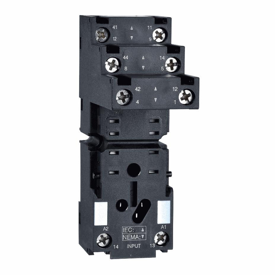 Schneider Electric - socket RXZ - separate contact - 12 A - < 250 V - connector - for relay RXM2.. - RXZE2S108M