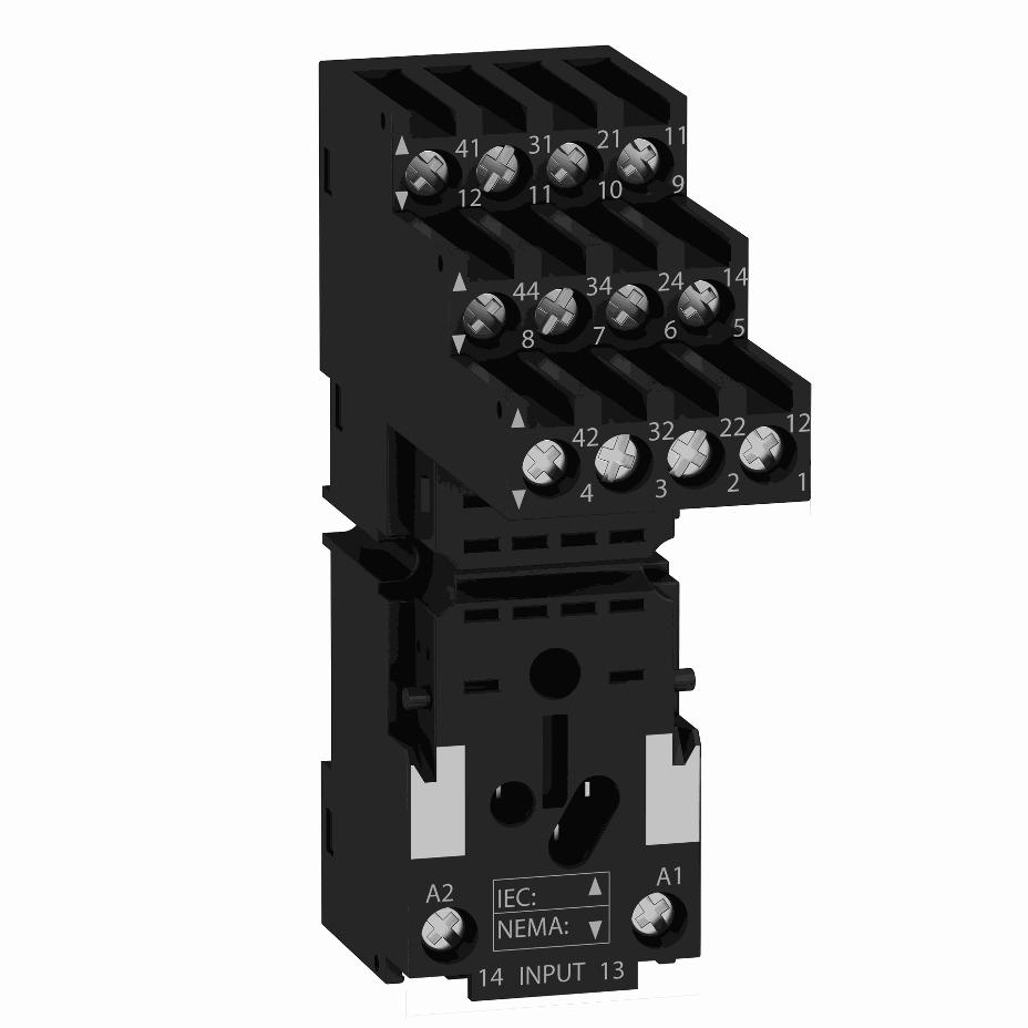 Schneider Electric - socket RXZ - separate contact - 10 A - < 250 V - connector - for relay RXM4.. - RXZE2S114M