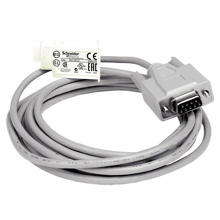 Schneider Electric - SUB-D 9-pin PC connecting cable - for smart relay Zelio Logic - 3 m - SR2CBL01