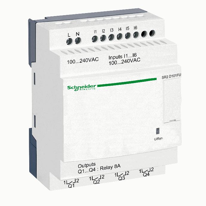 Schneider Electric - compact smart relay Zelio Logic - 10 I O - 100..240 V AC - no clock - no display - SR2D101FU