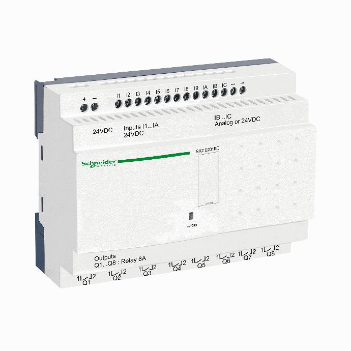 Schneider Electric - compact smart relay Zelio Logic - 20 I O - 24 V DC - no clock - no display - SR2D201BD