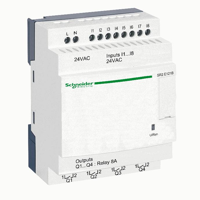 Schneider Electric - compact smart relay Zelio Logic - 12 I O - 24 V AC - clock - no display - SR2E121B