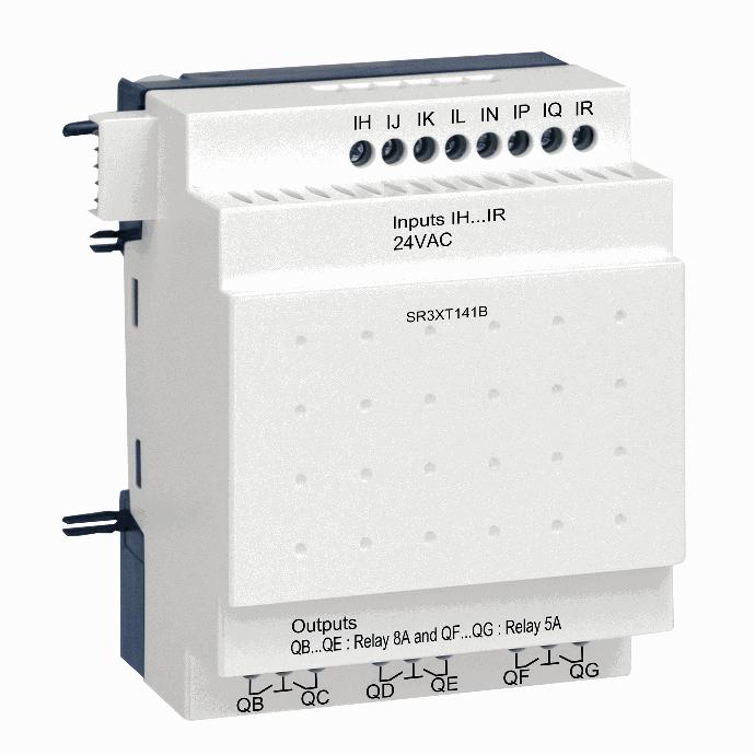 Schneider Electric - discrete I/O extension module - 14 I O - 24 V AC - for Zelio Logic - SR3XT141B