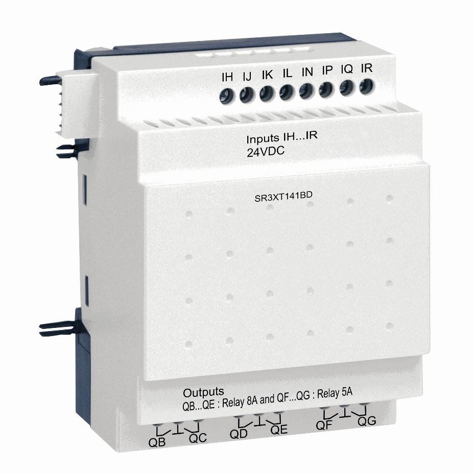 Schneider Electric - discrete I/O extension module - 14 I O - 24 V DC - for Zelio Logic - SR3XT141BD