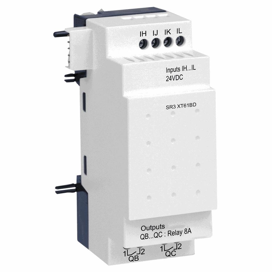 Schneider Electric - discrete I/O extension module - 6 I O - 24 V DC - for Zelio Logic - SR3XT61BD