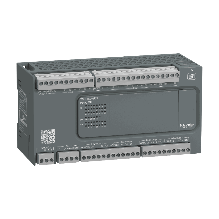 Schneider Electric - Controller M100 - 24I/16O relay - 220VAC - TM100C40RN