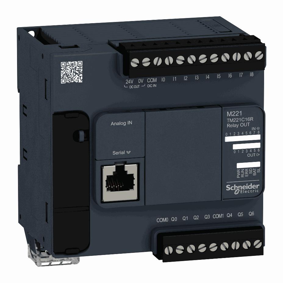 Schneider Electric - Logic controller, 16 inputs/outputs, 7 relay outputs, 100…240 V AC - TM221C16R