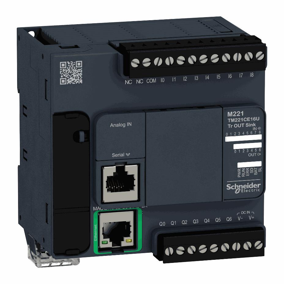 Schneider Electric - CONTROLLER M221-16IO TR.NPN ETHERNET - TM221CE16U