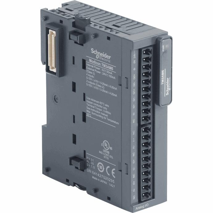 Schneider Electric - Modicon TM3 - 4 analog inputs, 2 analog output (screw) 24Vdc - TM3AM6