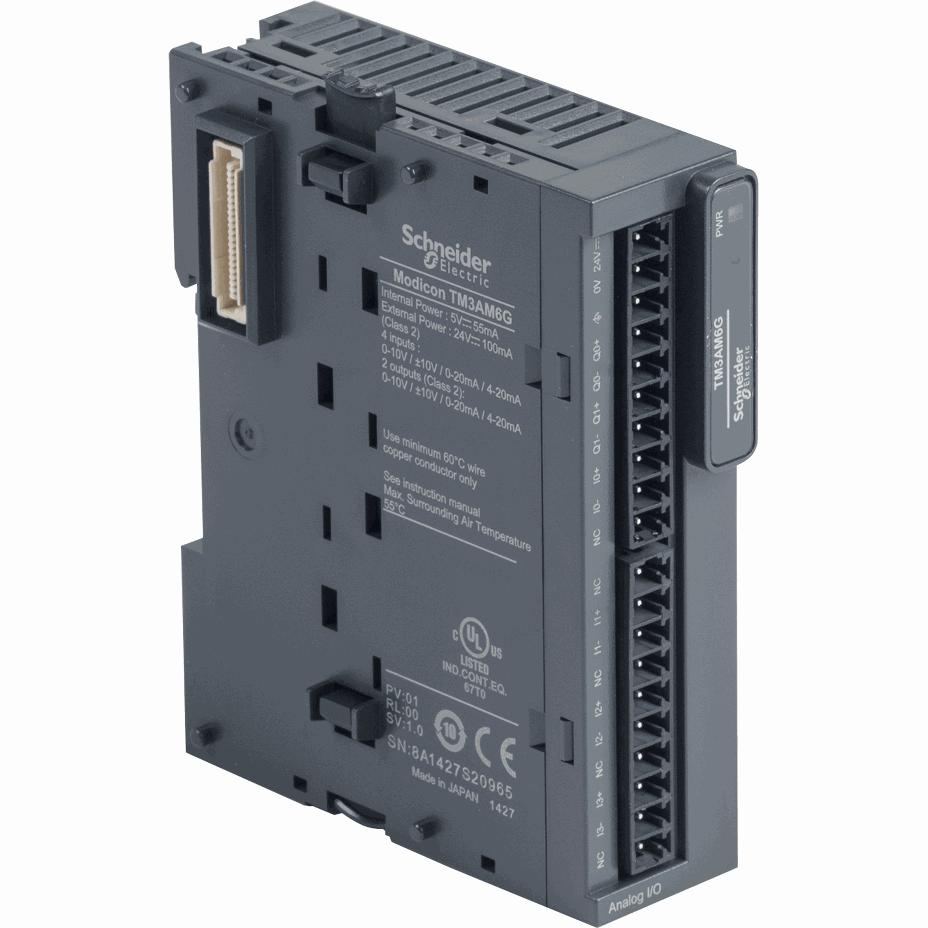 Schneider Electric - module TM3 - 4 analog inputs and 2 analog outputs spring - TM3AM6G