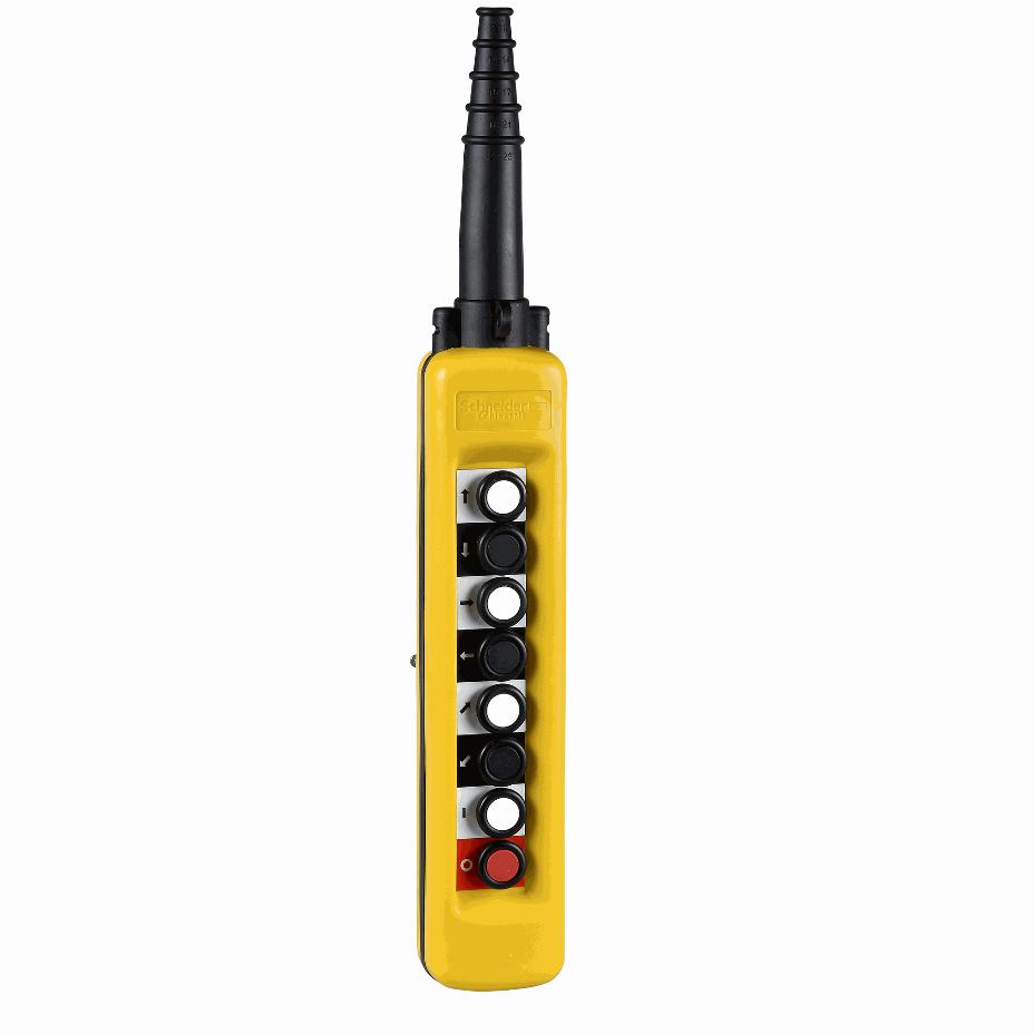 Schneider Electric - Pendant control station, plastic, yellow, 8 push buttons - XACA871