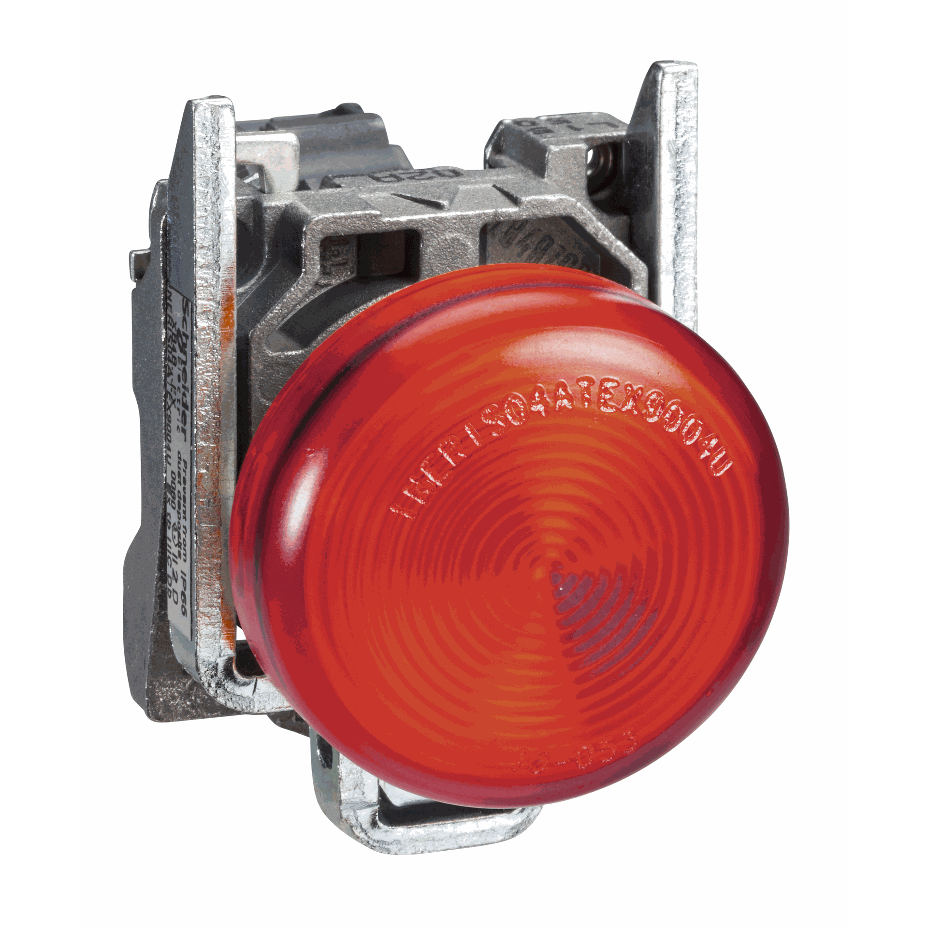 Schneider Electric - Pilot light, metal, red, Ø22, plain lens with BA9s bulb, <= 250 V - XB4BV64