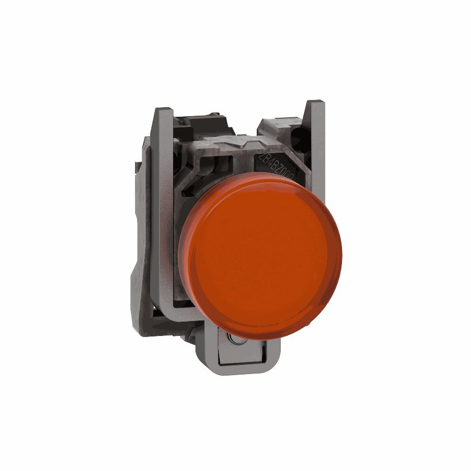 Schneider Electric - Pilot light, metal, orange, Ø22, plain lens with BA9s bulb, <= 250 V - XB4BV65