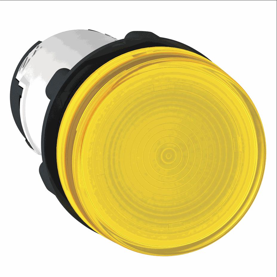 Schneider Electric - Monolithic pilot light, plastic, yellow, Ø22, plain lens for BA9s bulb, <= 250 V - XB7EV65P