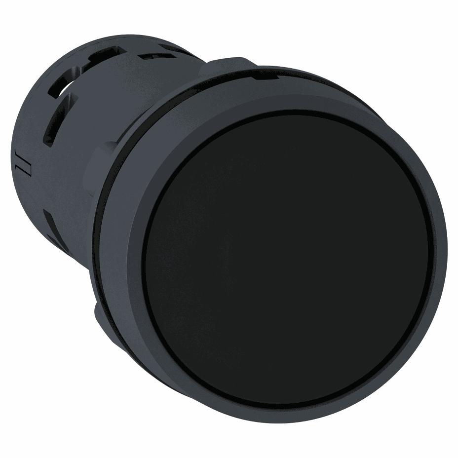 Schneider Electric - black flush pushbutton Ø22 - push push-to-release 1NO+1NC screw clamp terminals - XB7NH25