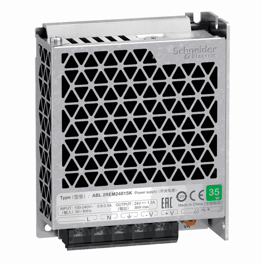 [C09ABL2REM24015K] Schneider Electric - single phase power supply, 100...240V input, 24V DC output, 36W, 1,5A - ABL2REM24015K