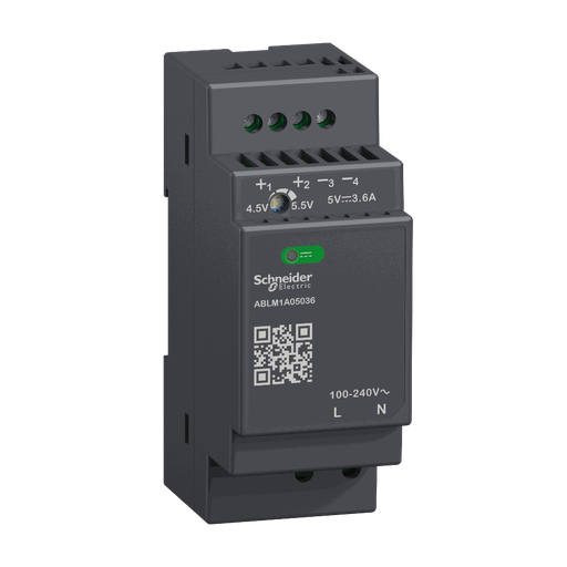 [C09ABLM1A05036] Schneider Electric - Regulated Power Supply, 100-240V AC, 5V 3.6 A, single phase, Modular - ABLM1A05036