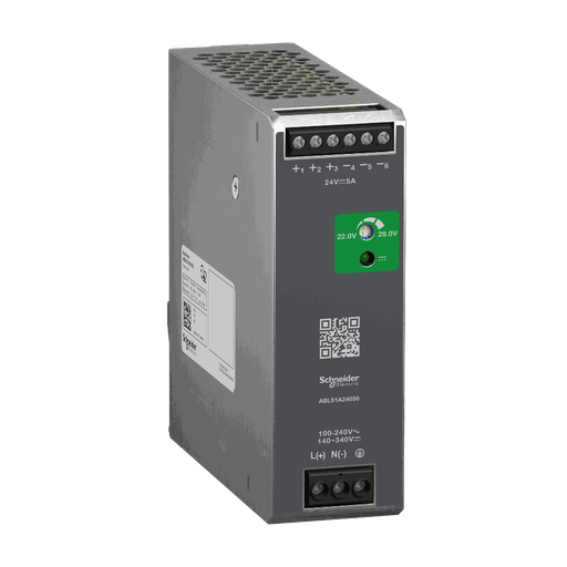 [C09ABLS1A24050] Schneider Electric - Regulated Power Supply, 100-240V AC, 24V 5 A, single phase, Optimized - ABLS1A24050