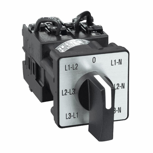 [C27K1F027MLH] Schneider Electric - Cam voltmeter switch, 3L and 3LN, 45°, 12 A, screw mounting - K1F027MLH