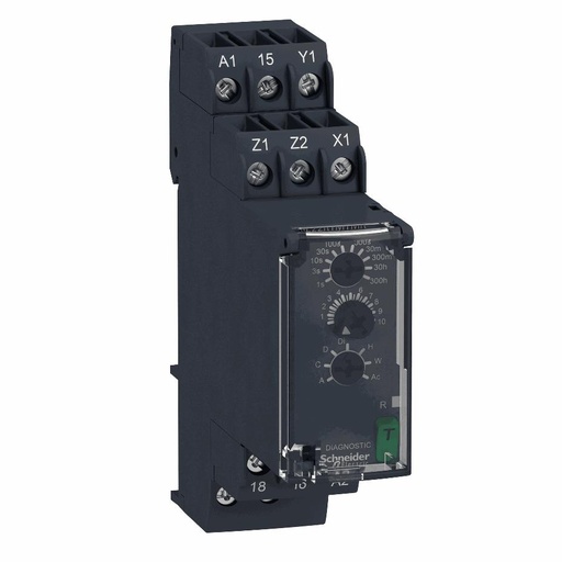 [C18RE22R1MYMR] Schneider Electric - Modular timing relay, 8 A, 0.05 s…300 h, 1 CO, multi-function, 24...240 V AC/DC - RE22R1MYMR