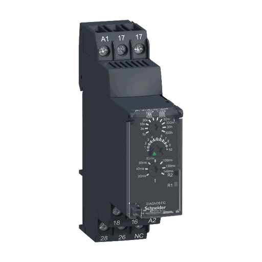 [C18RE22R2QGMR] Schneider Electric - Modular timing relay, 8 A, 0.05 s…300 h, 2 CO, star delta, 24...240 V AC/DC - RE22R2QGMR