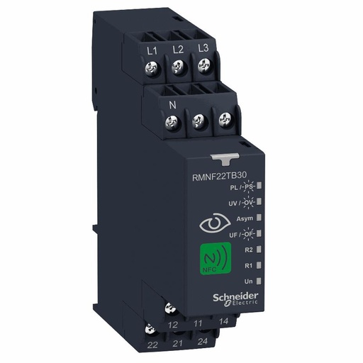 [C03RMNF22TB30] Schneider Electric - NFC 3-phase monitoring relay, 8 A, 2CO, multifunction, 208…480 V AC - RMNF22TB30