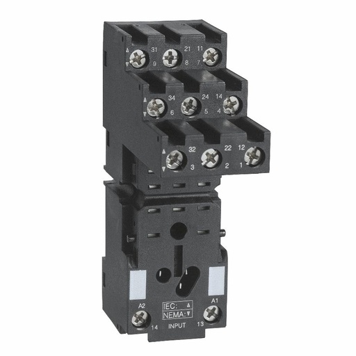 [C18RXZE2S111M] Schneider Electric - Socket, separate contact, 10 A, relay type RXM3, screw connector, 250 V AC - RXZE2S111M