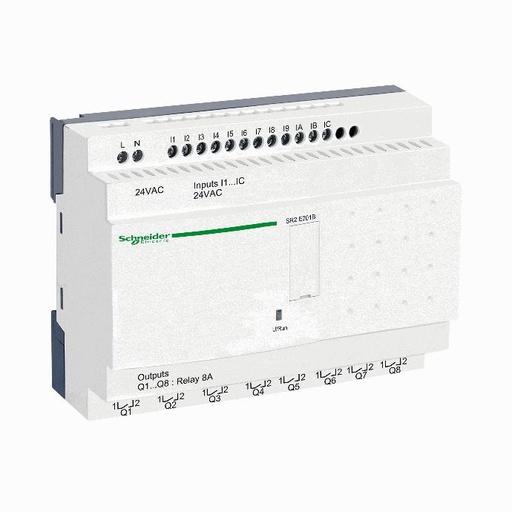 [C02SR2E201B] Schneider Electric - compact smart relay Zelio Logic - 20 I O - 24 V AC - clock - no display - SR2E201B