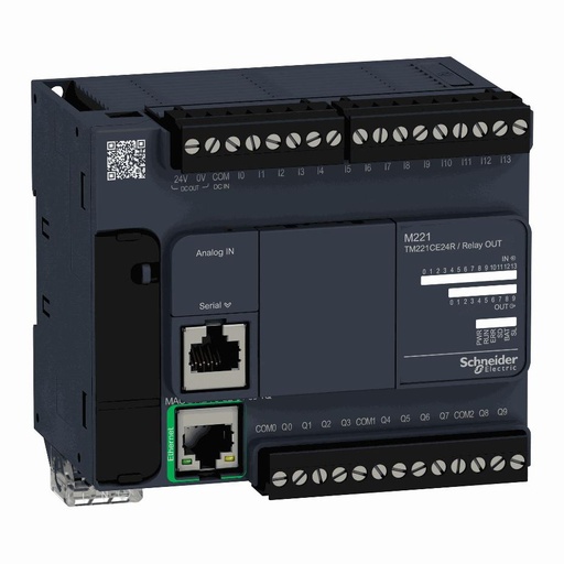 [C02TM221CE24R] Schneider Electric - controller M221 24 IO relay Ethernet - TM221CE24R