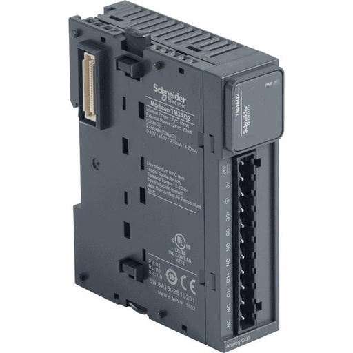 [C10TM3AQ2] Schneider Electric - Modicon TM3 - 2 analog outputs (screw) 24Vdc - TM3AQ2