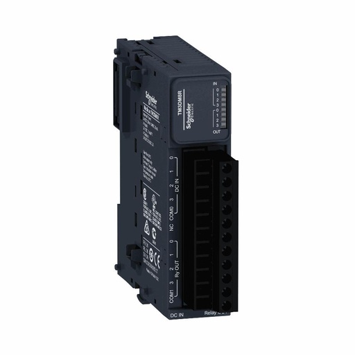 [C10TM3DM8R] Schneider Electric - Modicon TM3 - 8 IO (4 inputs, 4 relay outputs, screw) 24Vdc - TM3DM8R