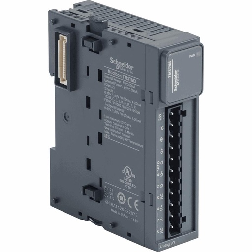 [C10TM3TM3] Schneider Electric - Modicon TM3 - 2 analog or temperature inputs, 1 analog output (screw) 24Vdc - TM3TM3