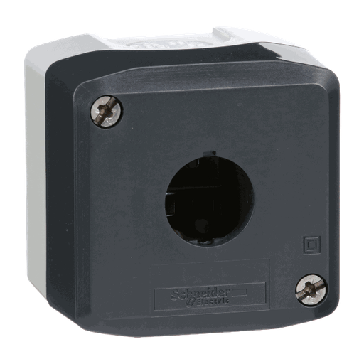 [C01XALD01] Schneider Electric - Empty enclosure, plastic, dark grey lid, for push button Ø22, 1 cut-out - XALD01