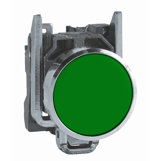 [C01XB4BA31] Schneider Electric - Push button, metal, flush, green, Ø22, spring return, unmarked, 1 NO - XB4BA31