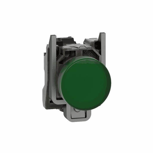 [C16XB4BV63] Schneider Electric - Pilot light, metal, green, Ø22, plain lens with BA9s bulb, <= 250 V - XB4BV63